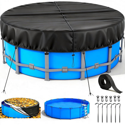 ROMIVO 12Ft pool cover cap design protects inflatable pools from wind.