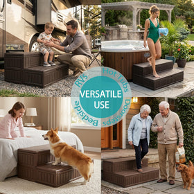 ROMIVO two-tone brown design complements deck or spa surroundings
