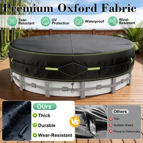 ROMIVO pool cover with side handles for simple installation and removal