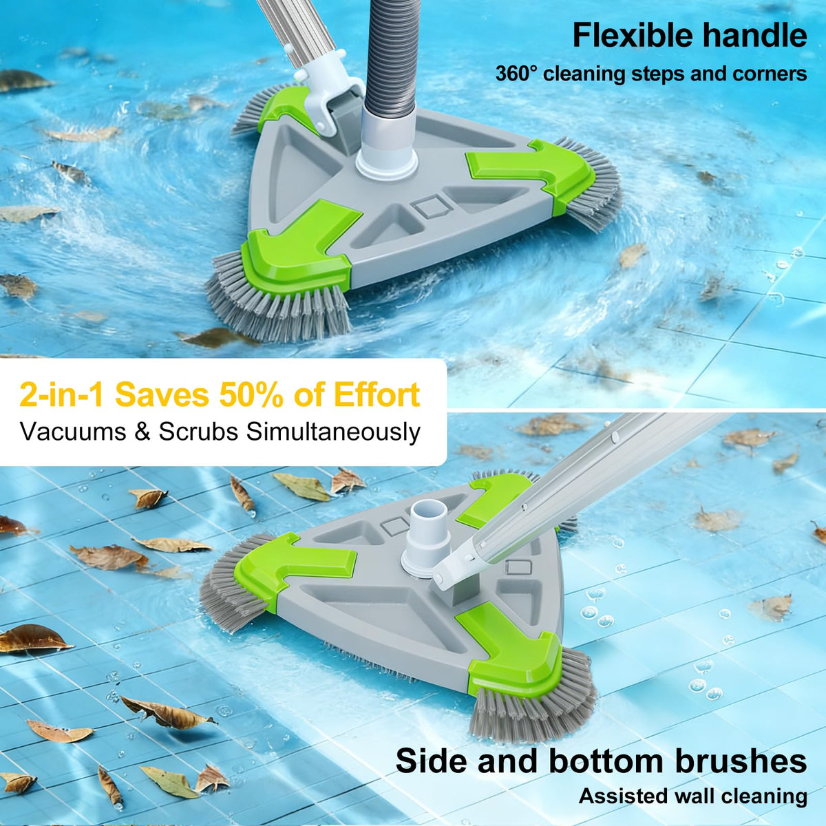 ROMIVO pool head rotating hose adapter for smoother cleaning motion