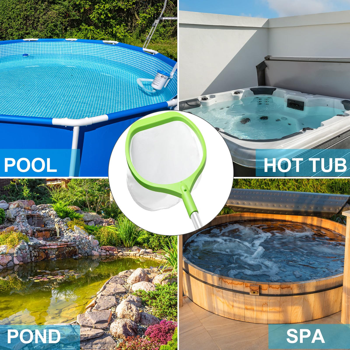 ROMIVO pool skimmer hanging hole enables space-saving storage.