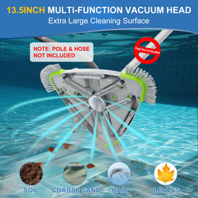 ROMIVO weighted pool head bottom brush in contact with pool floor