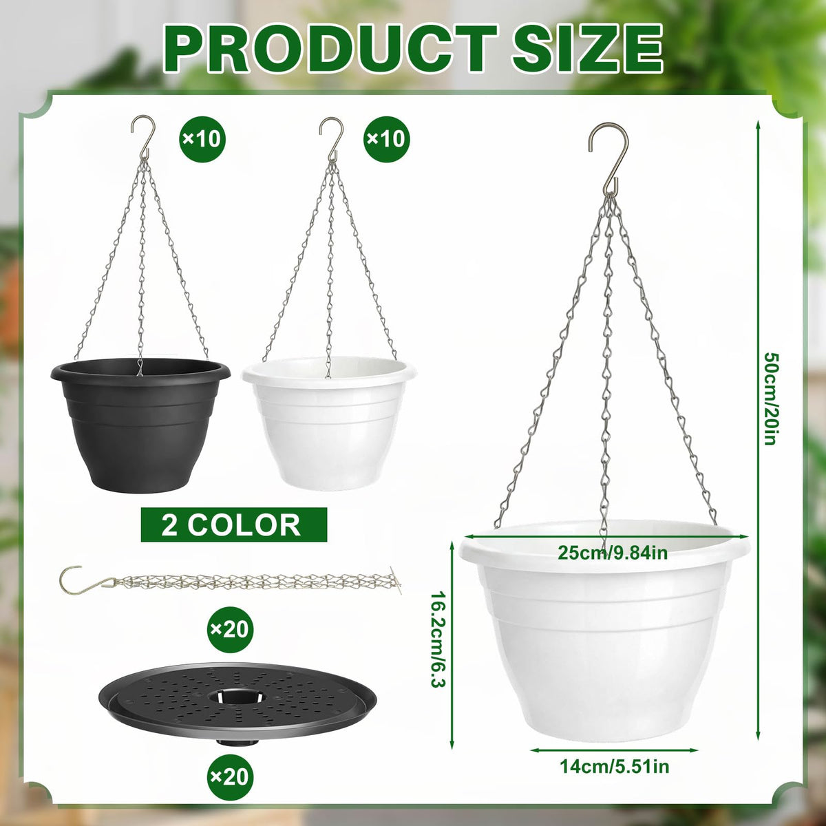 Romooa detachable-chain hanging planter for easy setup and removal