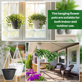 Romooa gray and white hanging planter complements modern decor