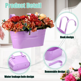 Romooa hanging planter in light blue for railing display