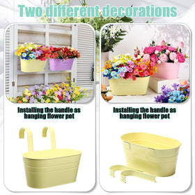 Romooa hanging planter in tender yellow adds sunny balcony accent