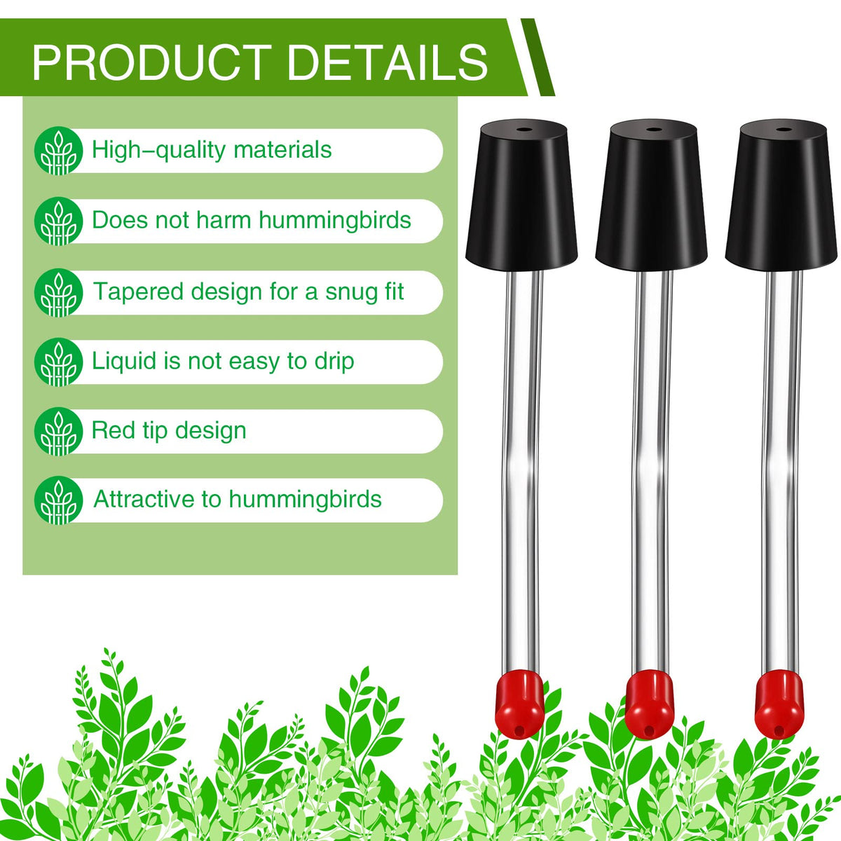 Romooa replacement parts kit with plastic and glass tubes for outdoor feeders.