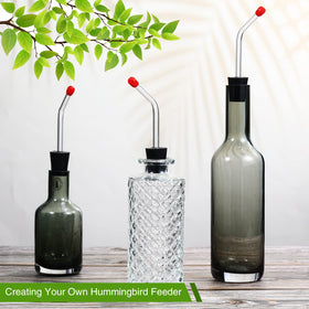 Romooa feeder tubes—glass and plastic materials, ideal for long-lasting outdoor use.