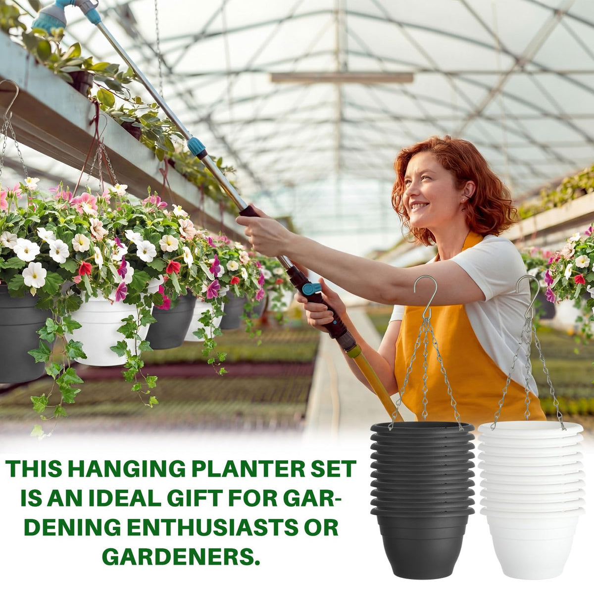 Romooa removable-tray hanging planter keeps floors clean