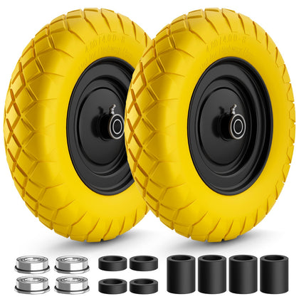 RONPOW 480-400-8 puncture-proof tire front view for reliable garden and farm tasks.