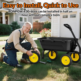 RONPOW easy-installation tire wheel kit for quick garden cart upgrades