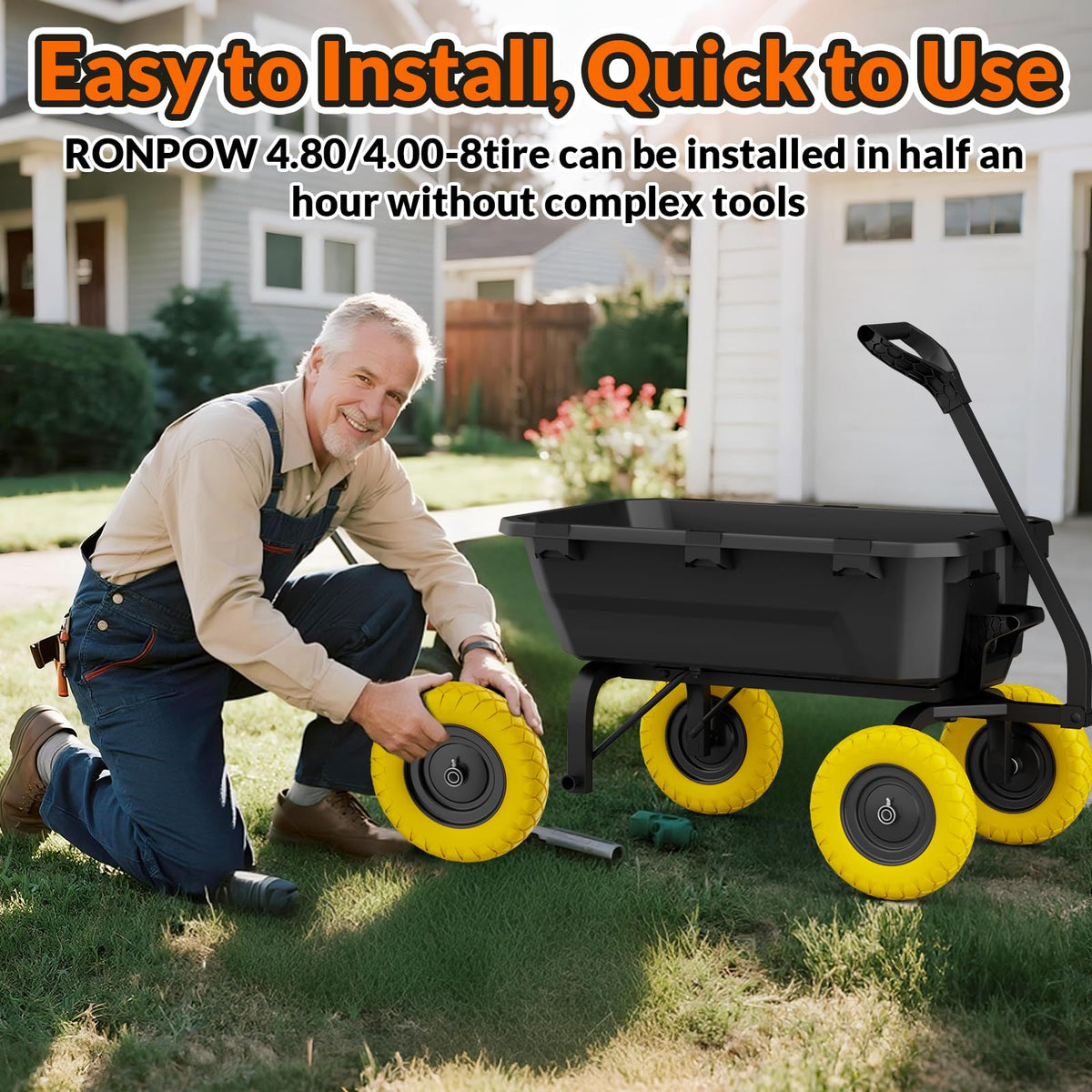 RONPOW load rating supports up to 400 lbs for heavy loads.