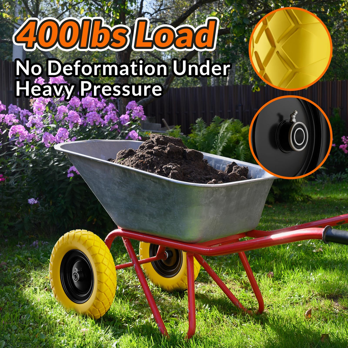 RONPOW puncture-proof tire assembly demonstrates quick, tool-free replacement for busy DIY projects.