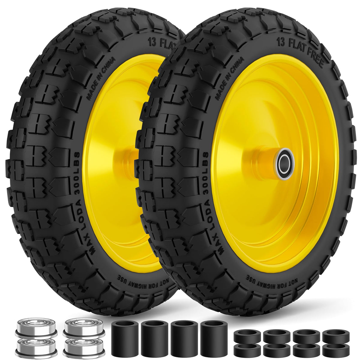 RONPOW solid 4.00-6 tire on a 13-inch wheel for durable outdoor use