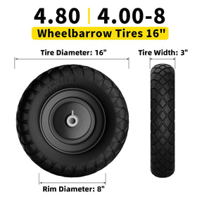 RONPOW wheelbarrow tire bearing 5-8-inch compatibility