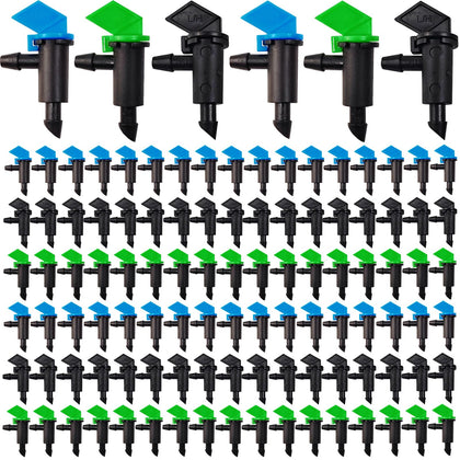 RONYOUNG 1 GPH black flag drippers for precise watering of trees.