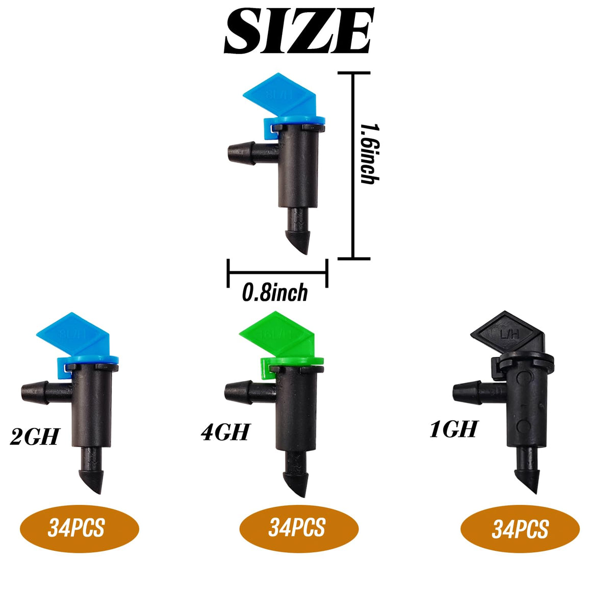 RONYOUNG 2 GPH blue flag drippers ensure even moisture for shrubs.