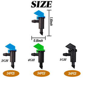 RONYOUNG 2 GPH blue flag drippers ensure even moisture for shrubs.