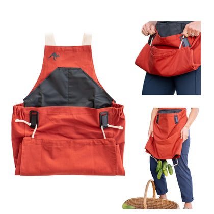 The Roo hands-free design apron lets you move freely while tending plants.