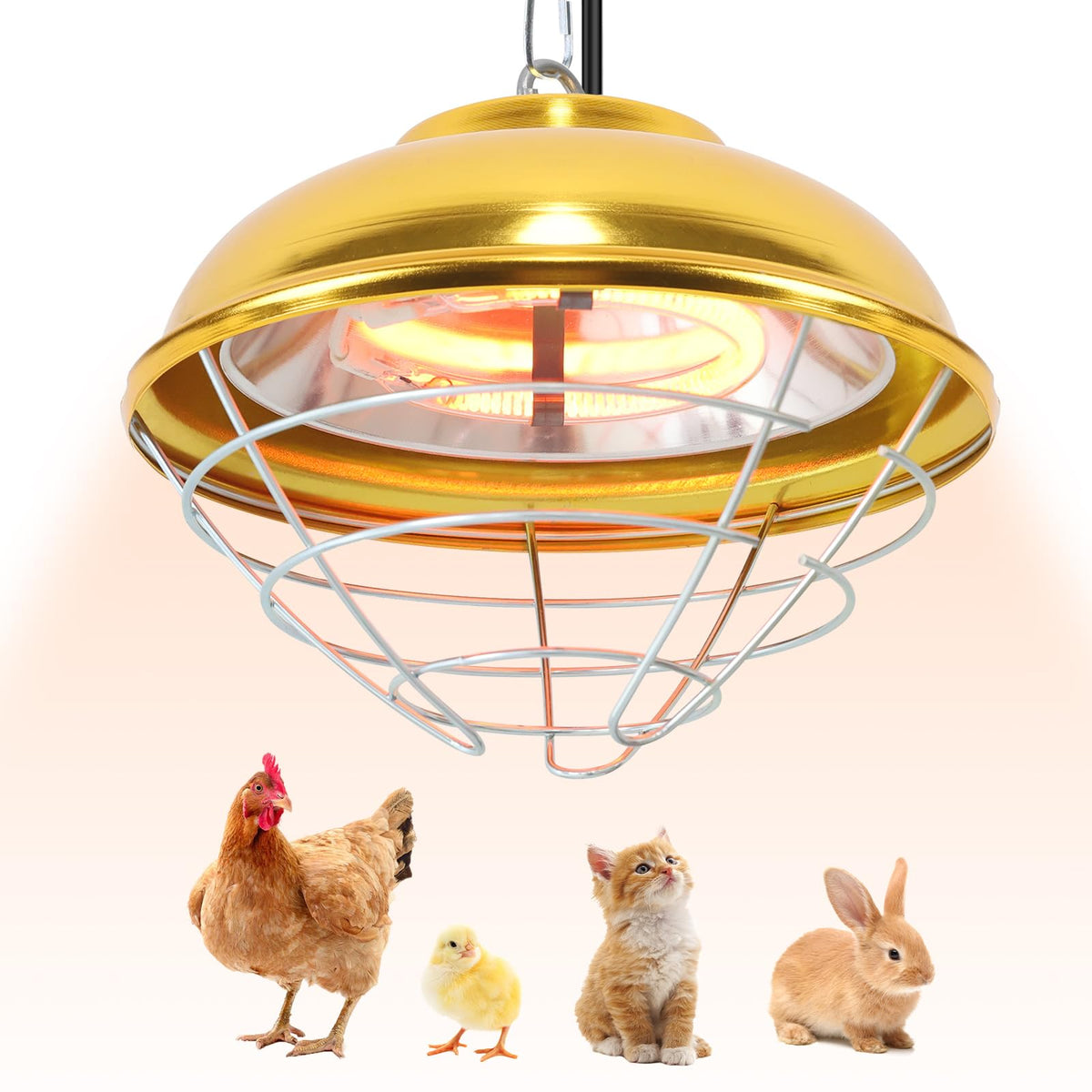 Roodike hanging coop heater in use provides reliable warmth for poultry in coops