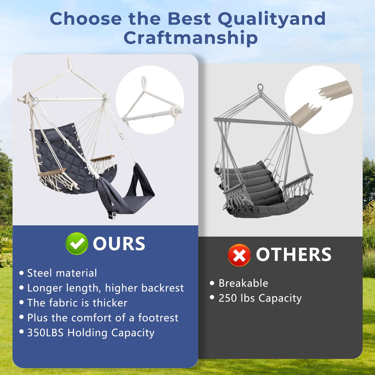 ROOITY spacious 24x48 inch hammock seat dimensions