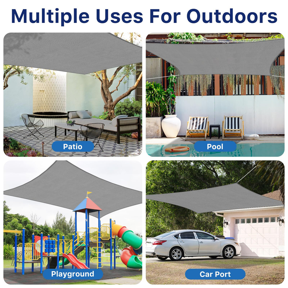 RoomHacks modern grey shade enhances outdoor ambiance and comfort.