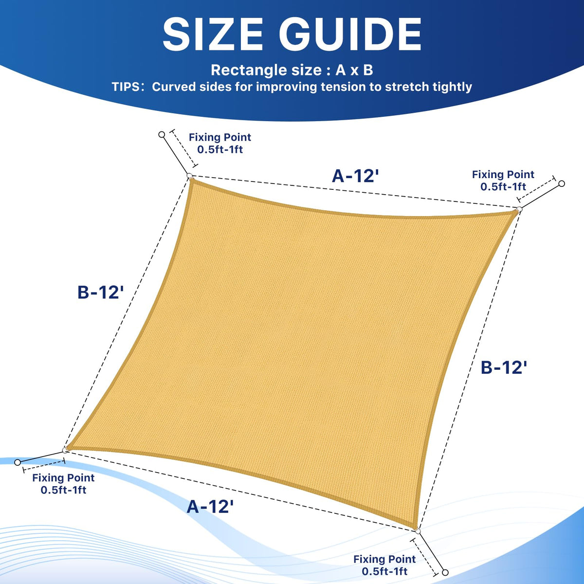 RoomHacks 12x12 shade sail provides cooling cover for backyard gatherings