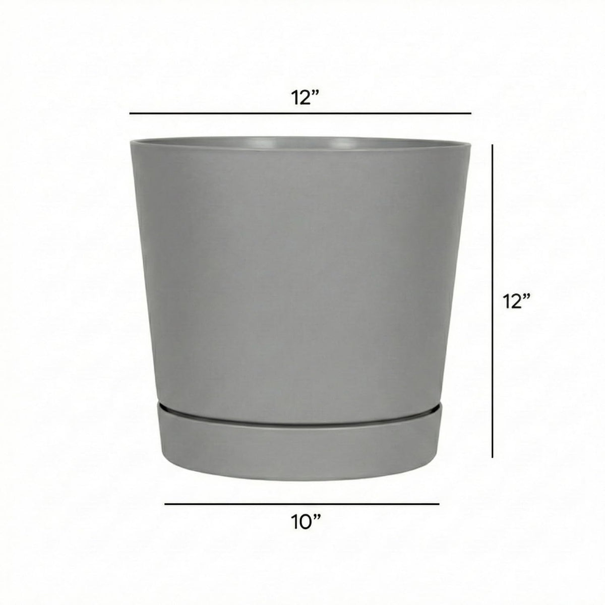 Root and Vessel Majestic full-depth pot, side view, enhances outdoor décor while protecting surfaces.