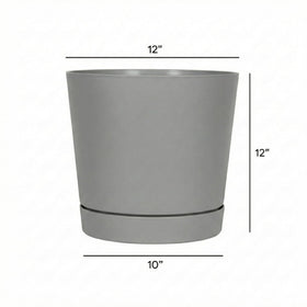 Root and Vessel Majestic full-depth pot, side view, enhances outdoor décor while protecting surfaces.