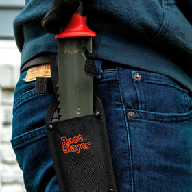 Root Slayer with holster attached for everyday garden maintenance