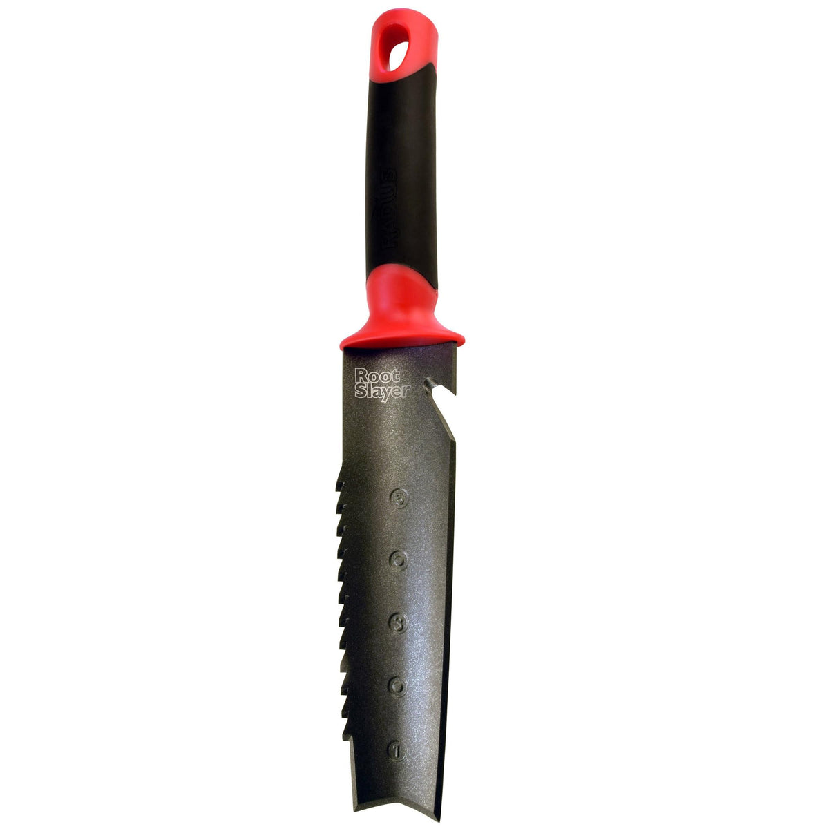Root Slayer garden soil knife with holster for quick, safe gardening access