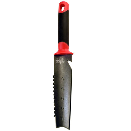 Root Slayer garden soil knife with holster for quick, safe gardening access