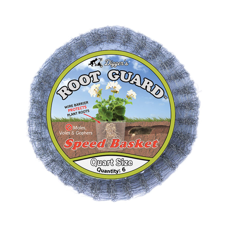 RootGuard Digger’s 1-Quart Basket in use shields roots during planting.