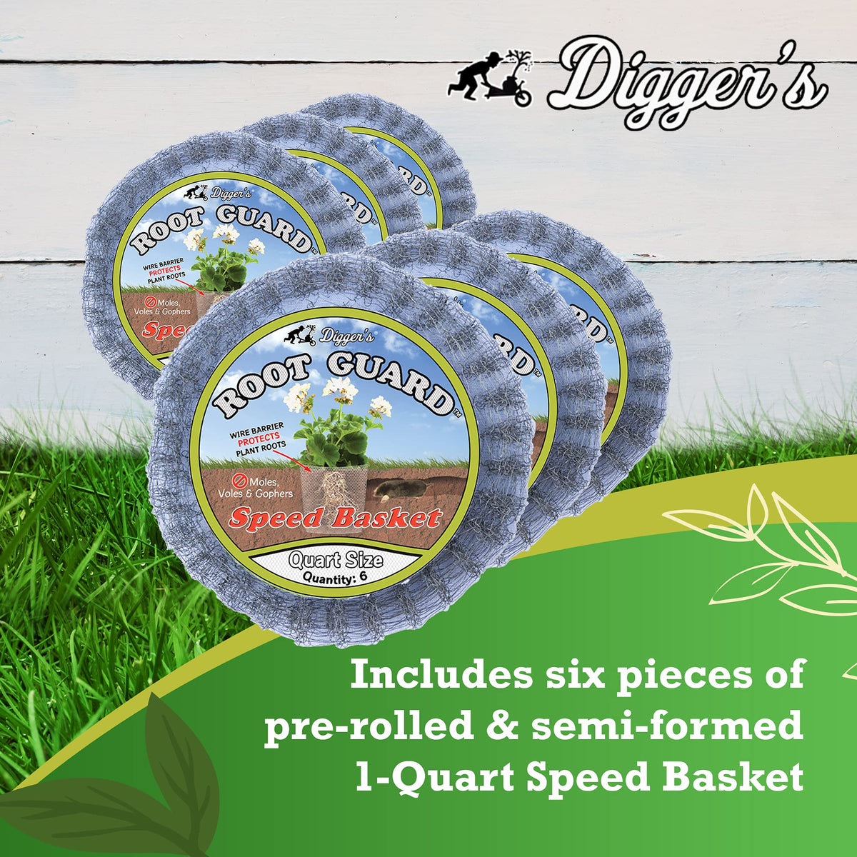 RootGuard Digger’s basket in-situ reduces transplant stress during planting.