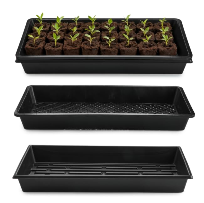 RooTrimmer 1020 tray with 20x10 dimensions fits standard shelving for compact setups.