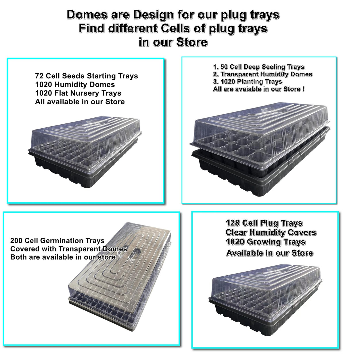 RooTrimmer 1020 tray-compatible dome fits standard trays for versatile greenhouse setup.