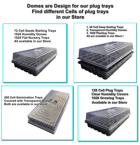 RooTrimmer 1020 tray-compatible dome fits standard trays for versatile greenhouse setup.