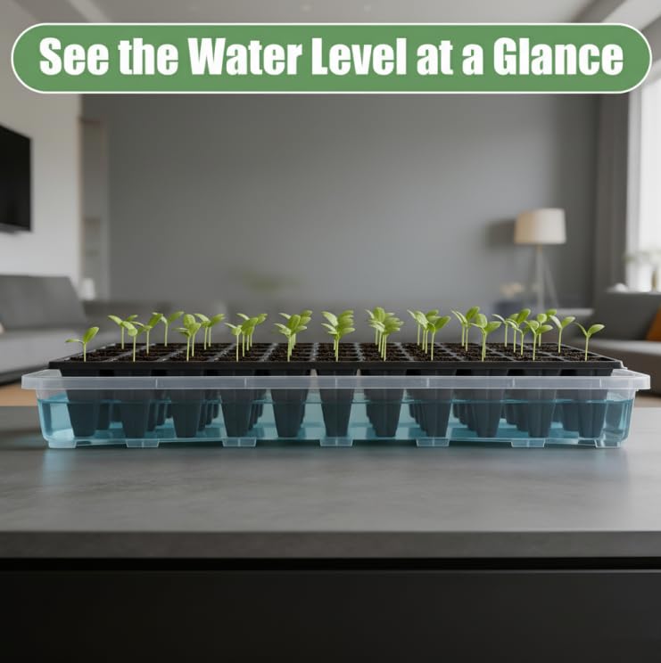 RooTrimmer 1020 trays in greenhouse use help organize microgreens and seedlings