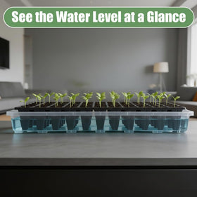RooTrimmer 1020 trays in greenhouse use help organize microgreens and seedlings