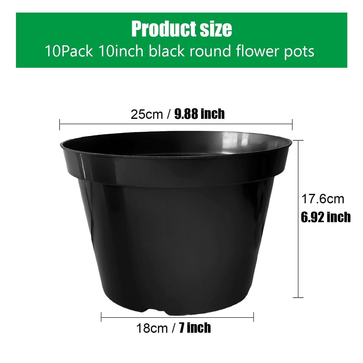 RooTrimmer 10 inch pot suited for herbs, mint, and small flowers