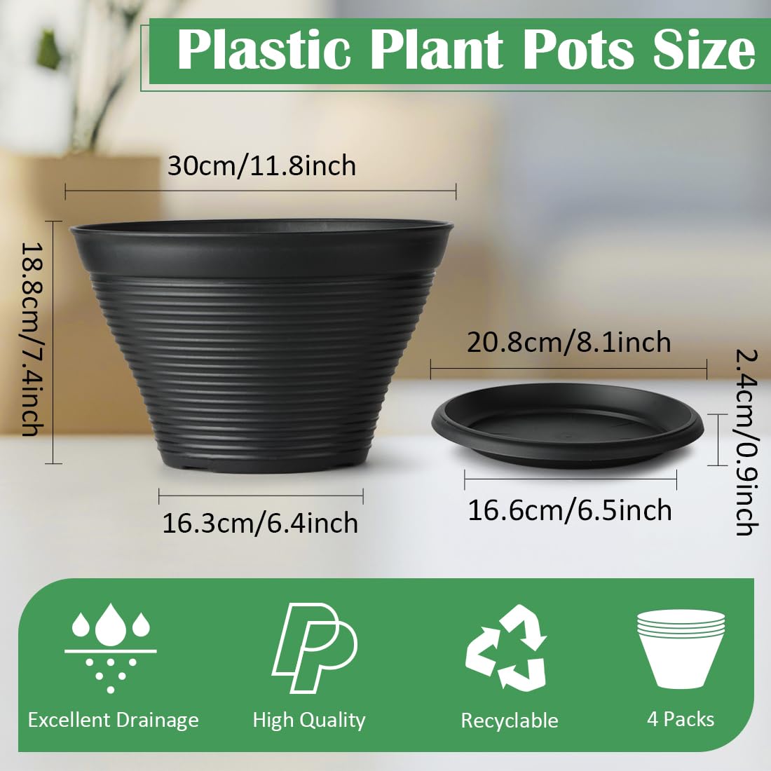 RooTrimmer 12-Inch pot with drainage holes promoting healthy root airflow