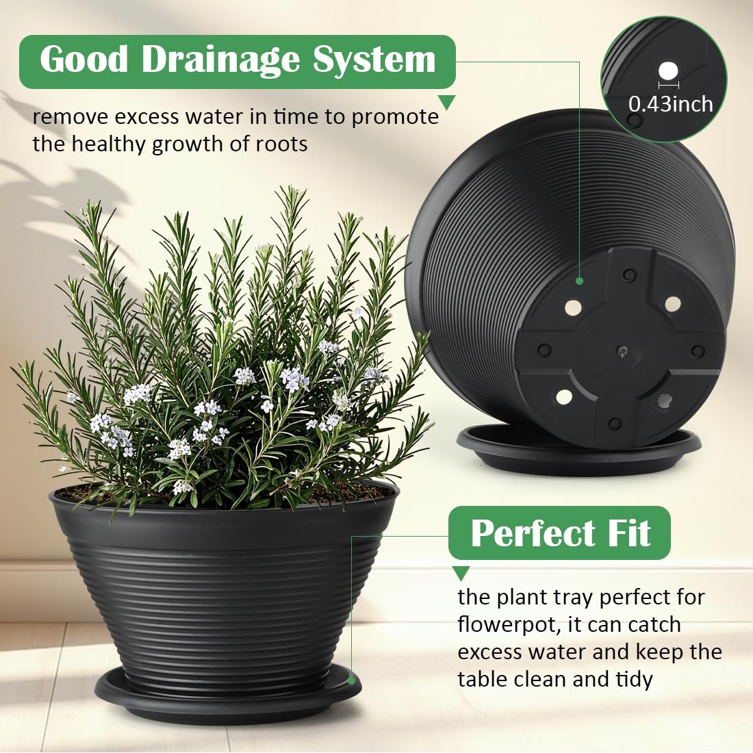 RooTrimmer 12-Inch pot top view showing wide mouth for root space