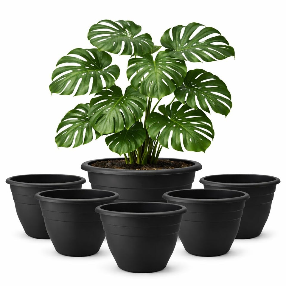 RooTrimmer 16-Inch plant pot with drainage holes for healthy indoor growth.