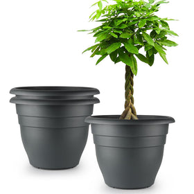RooTrimmer 16-inch pot top view highlighting spacious planting area and drainage channels.
