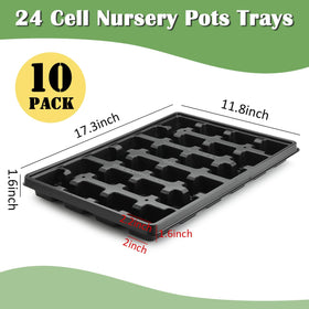 RooTrimmer 24-cell tray side view highlighting elevated bases and drainage for healthier root systems.