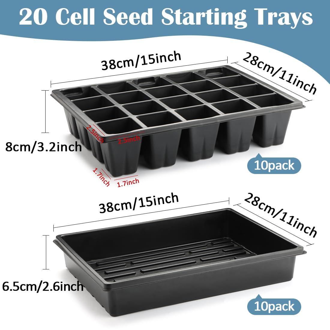 RooTrimmer 3.5-inch deep trays with water collection for drainage control