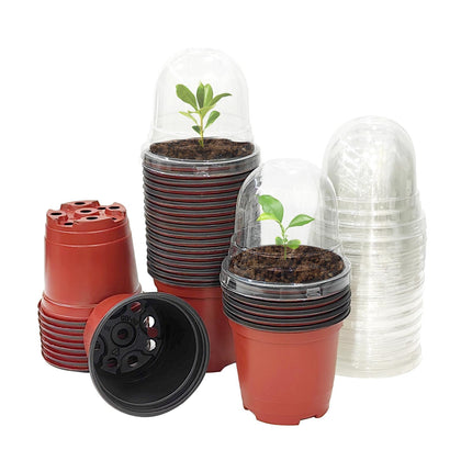 RooTrimmer 4-inch red nursery pot, sturdy for seedling starts.
