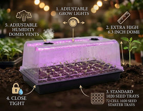 RooTrimmer 6.3-inch humidity dome supports taller, healthier seedlings