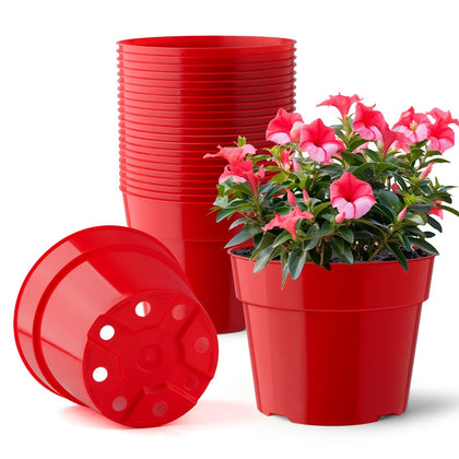 RooTrimmer 6-inch pot with durable plastic and drainage holes for all-season use.