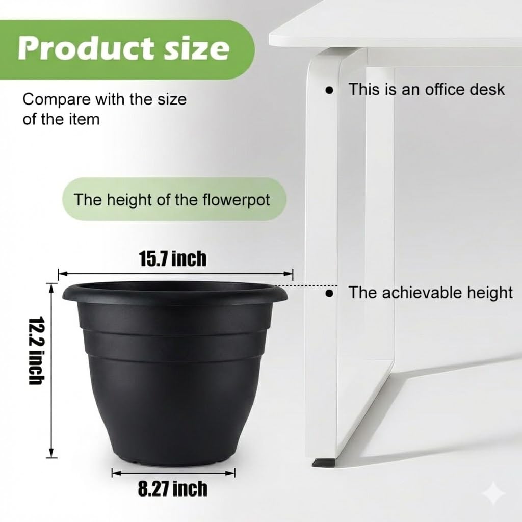 RooTrimmer six-pack black planters offer versatile indoor outdoor styling.